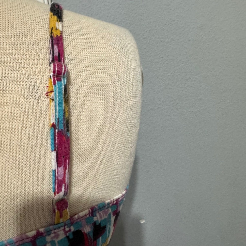 No Boundaries Y2K Multicolor Smocked Boho Tank Top Spaghetti Strap S - Picture 9 of 14